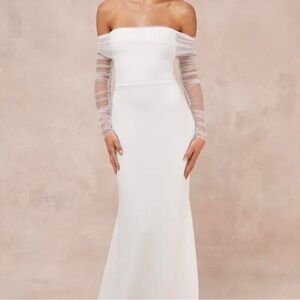 Elegant Off-Shoulder White Dress